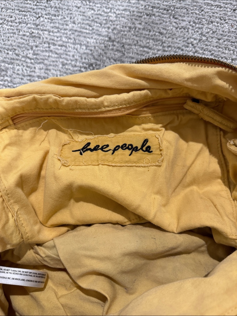 Free People Mustard Yellow Corduroy Shoulder Bag - Picture 3 of 4